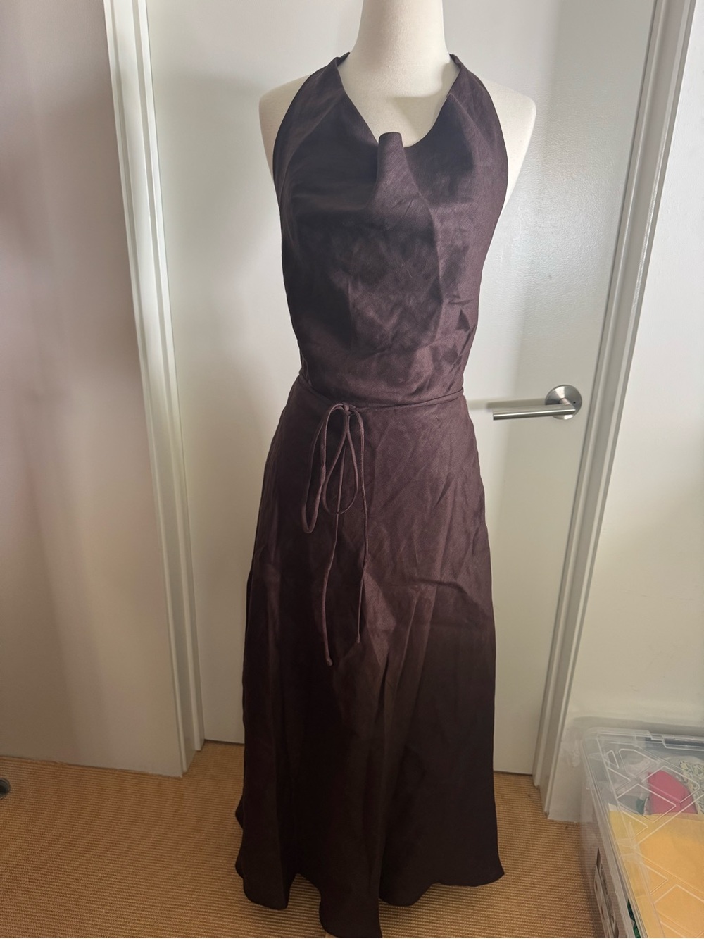 DISSH Dark Brown Halter Maxi Dress